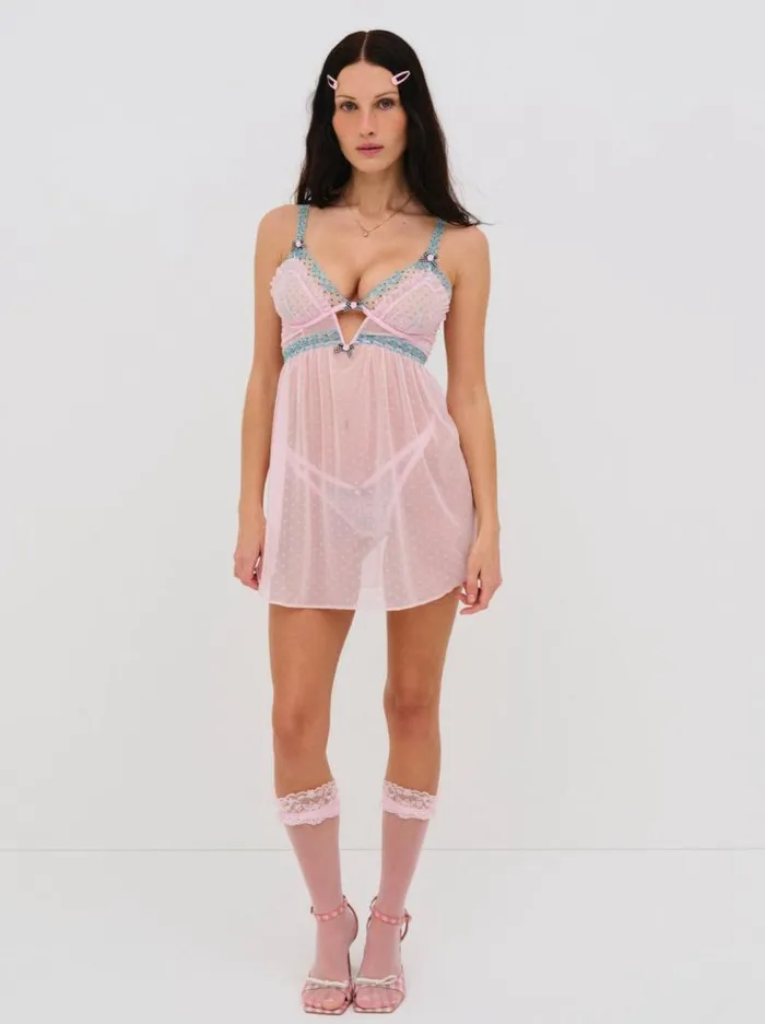 For Love and Lemons Lingerie Anya Slip Dress Pink 8211 Women