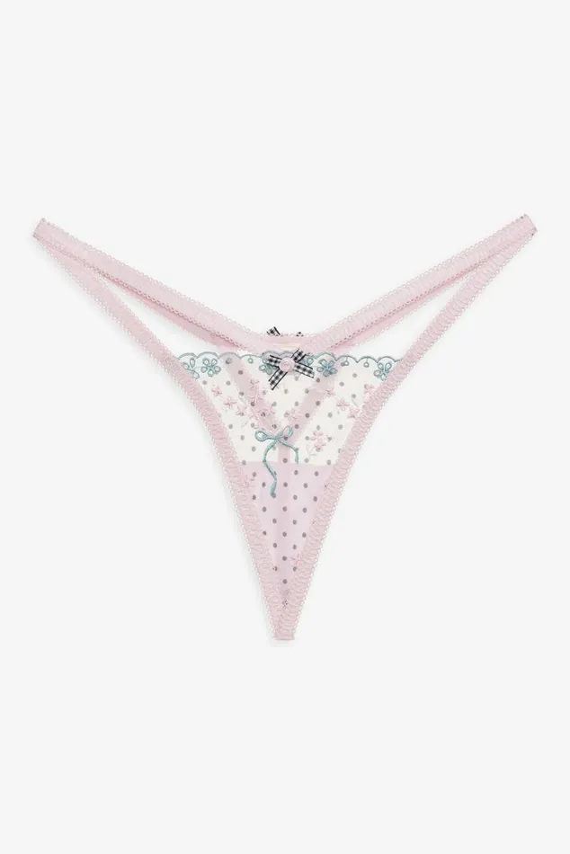 For Love and Lemons Lingerie Anya Thong Panty Pink 8211 Women