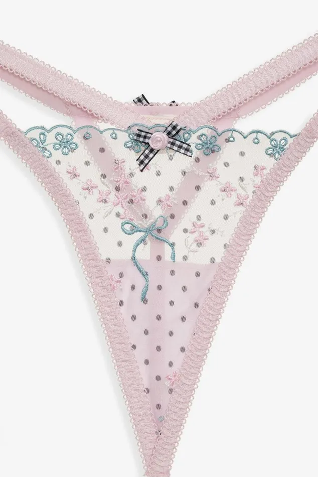 For Love and Lemons Lingerie Anya Thong Panty Pink 8211 Women