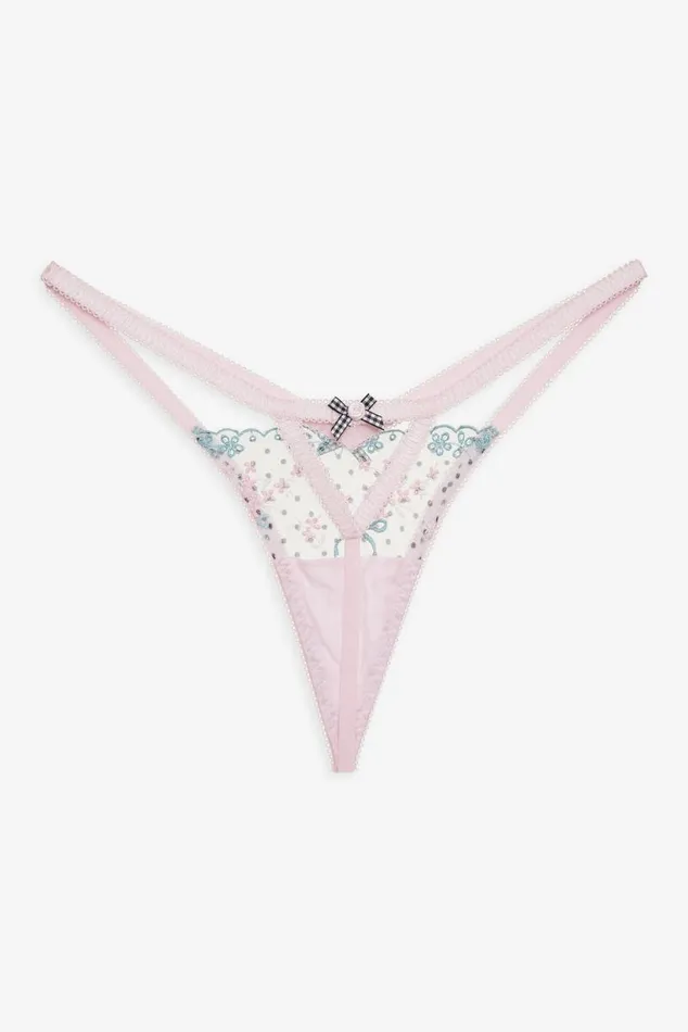 For Love and Lemons Lingerie Anya Thong Panty Pink 8211 Women