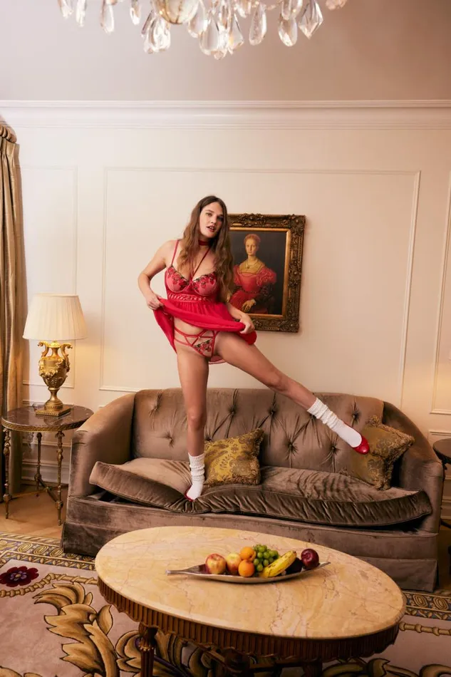 For Love and Lemons Lingerie Cherie Slip Dress Red 8211 Women