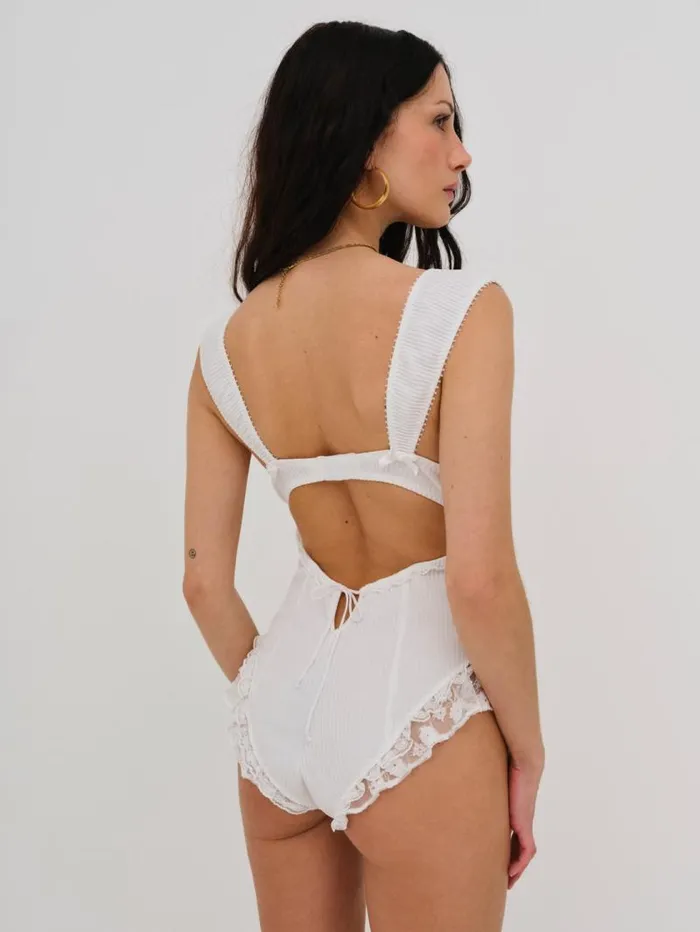 For Love and Lemons Lingerie Dahlia Teddy White 8211 Women