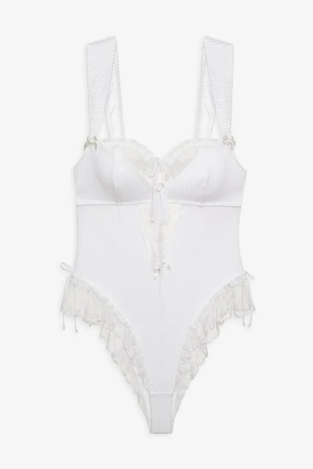 For Love and Lemons Lingerie Dahlia Teddy White 8211 Women