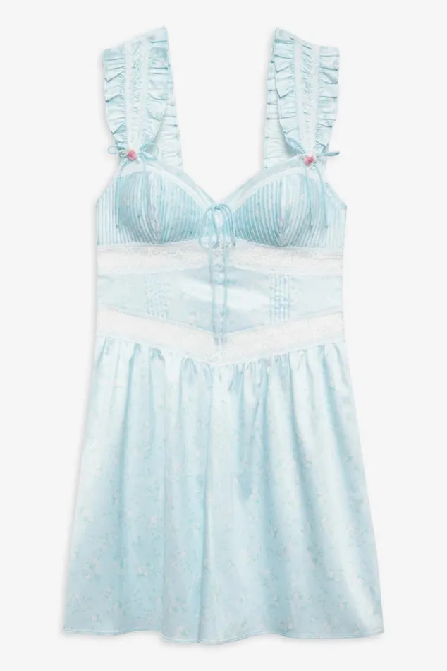 For Love and Lemons Lingerie Ellery Slip Dress Blue 8211 Women