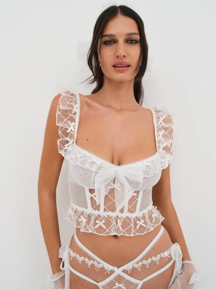 For Love and Lemons Lingerie Fiorella Bustier White 8211 Women