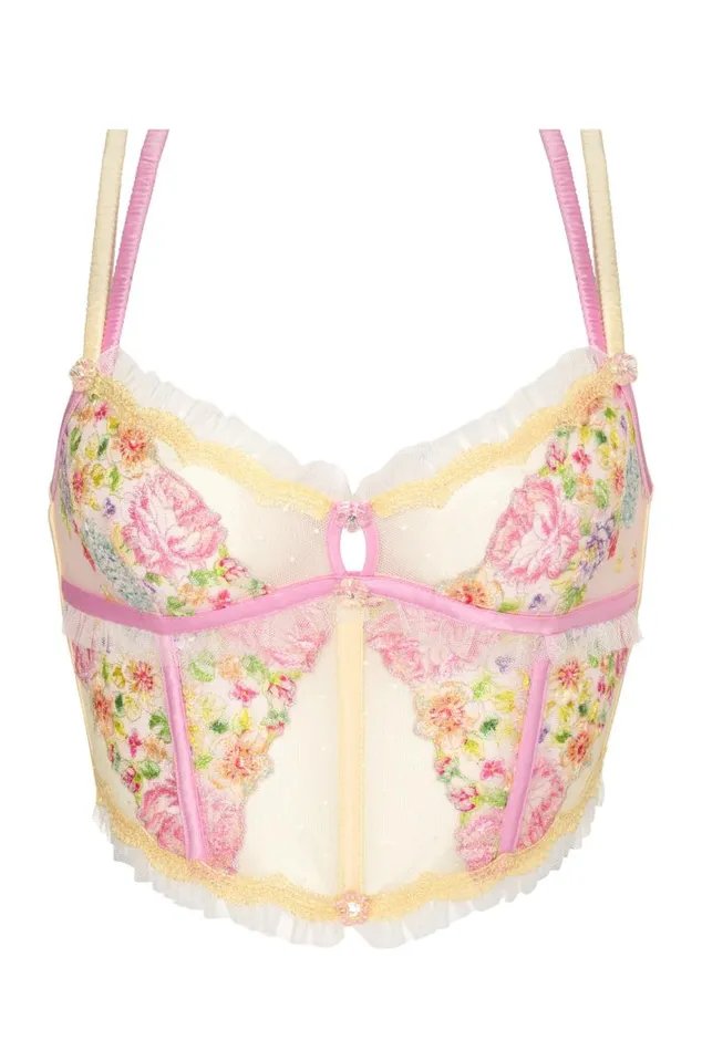 For Love and Lemons Lingerie Floral Frenzy Bustier Pink 8211 Women