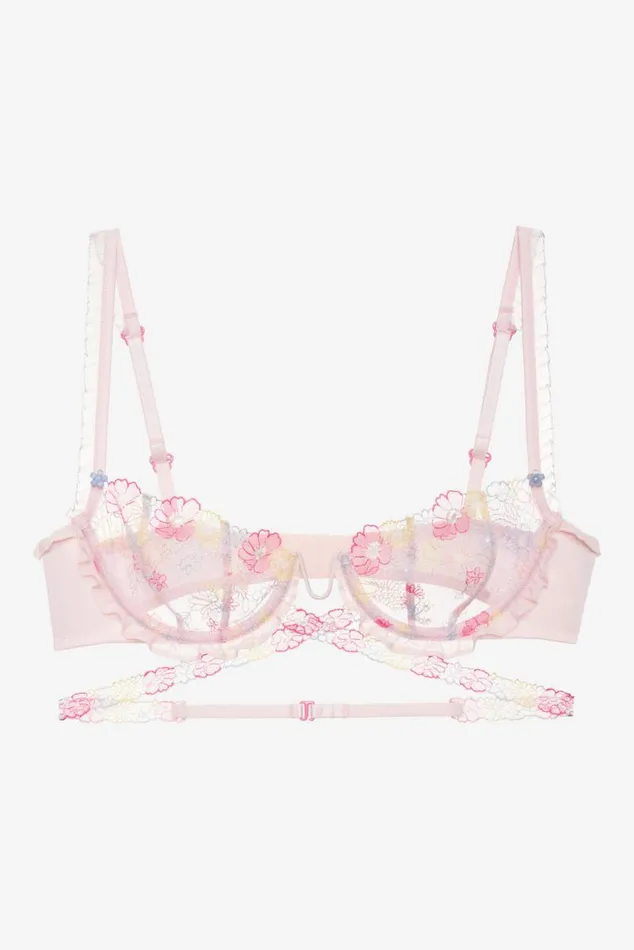 For Love and Lemons Lingerie Greenhouse Garden Underwire Bra Pink 8211 Women