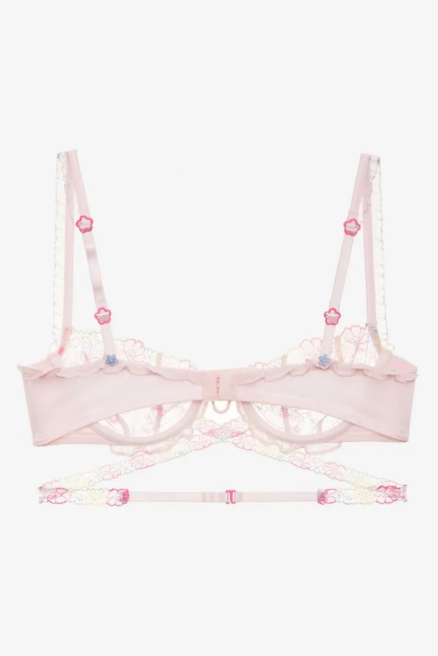 For Love and Lemons Lingerie Greenhouse Garden Underwire Bra Pink 8211 Women