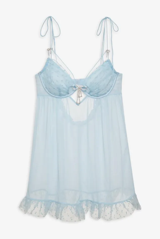 For Love and Lemons Lingerie Izzy Slip Dress Blue 8211 Women