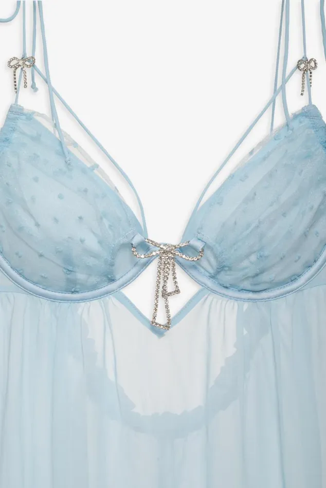 For Love and Lemons Lingerie Izzy Slip Dress Blue 8211 Women