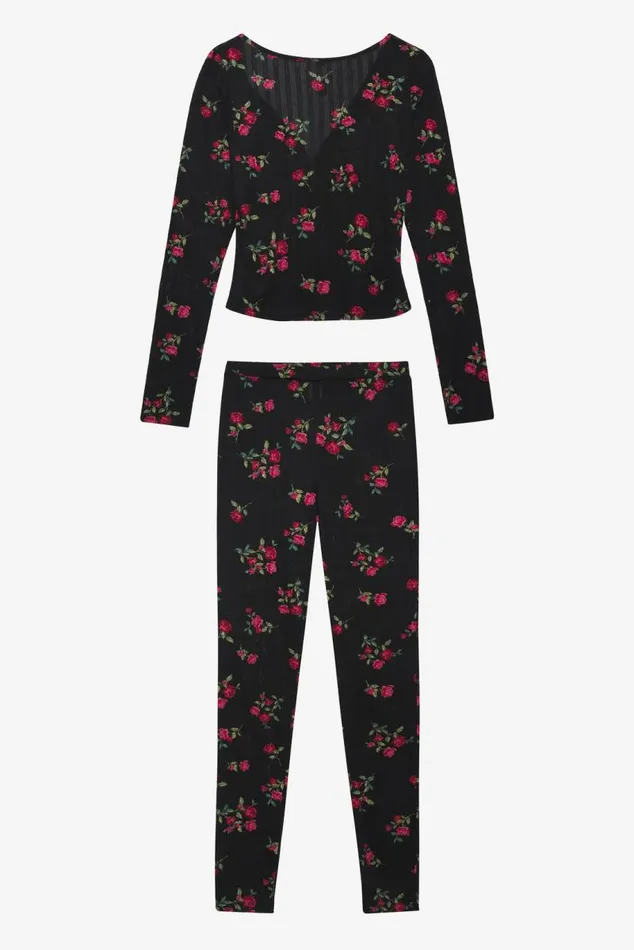 For Love and Lemons Lingerie Pointelle Long Sleeve Sleep Set Black 8211 Women For Love and Lemons Lingerie Pointelle Long Sleeve Sleep Set Black 8211 Women