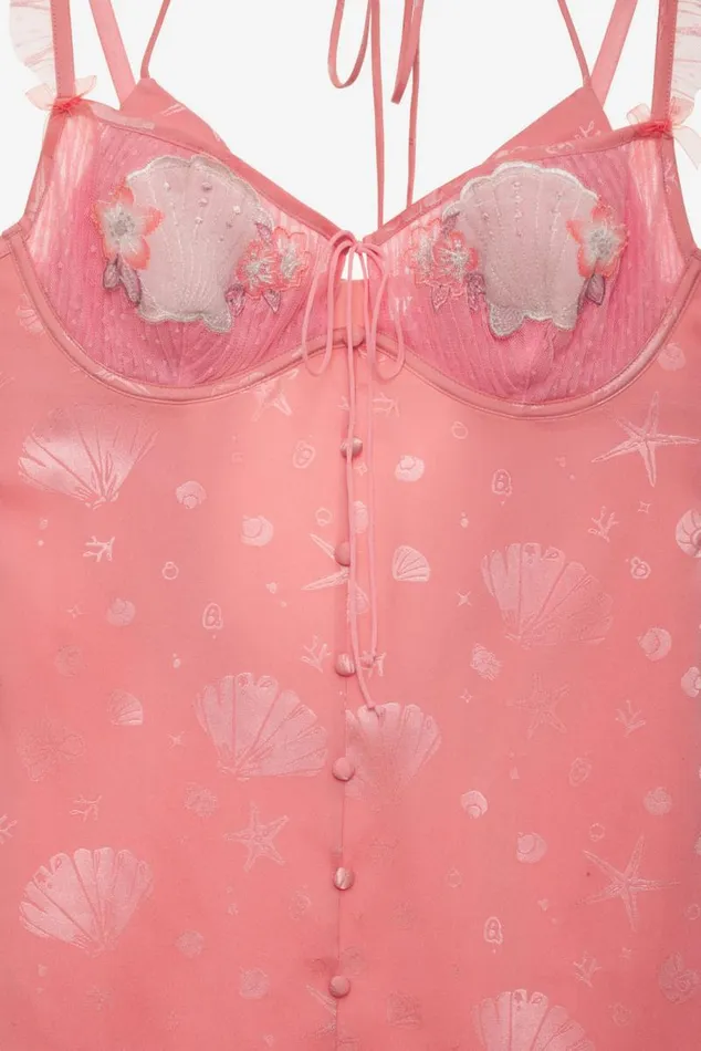 For Love and Lemons Lingerie Seashell Slip Dress Pink 8211 Women