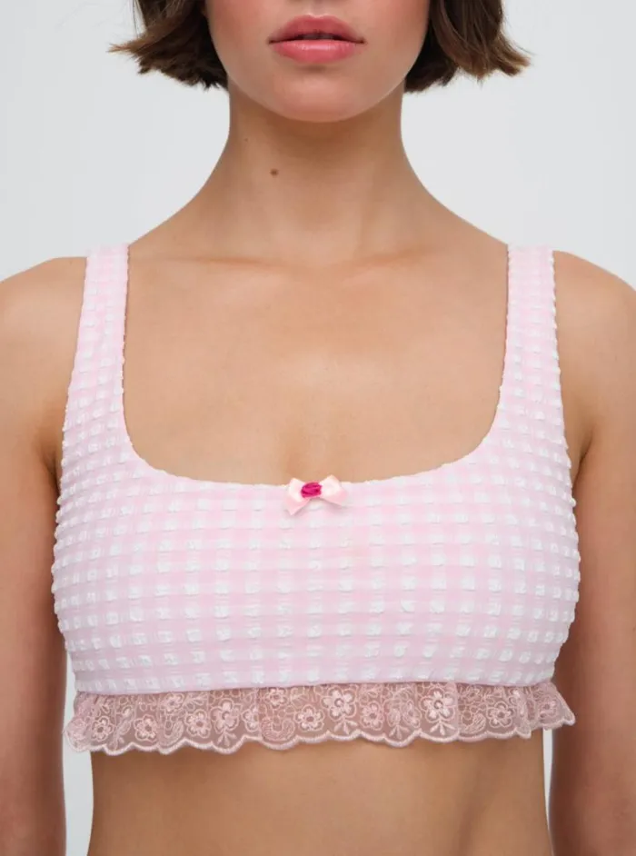For Love and Lemons Swim Haiden Bikini Top Pink 8211 Women