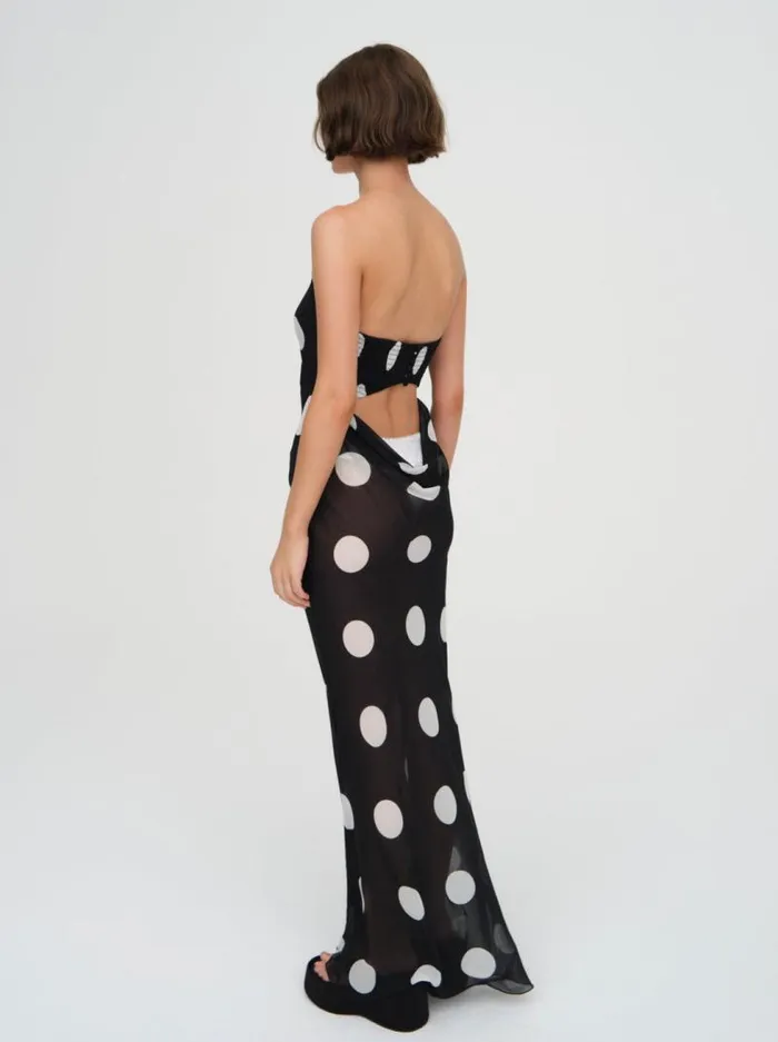 For Love and Lemons Swim Justina Sheer Coverup Maxi Dress Black 8211 Women