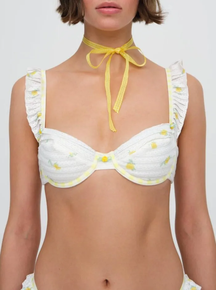 For Love and Lemons Swim Lilia Underwire Bikini Top White 8211 Women