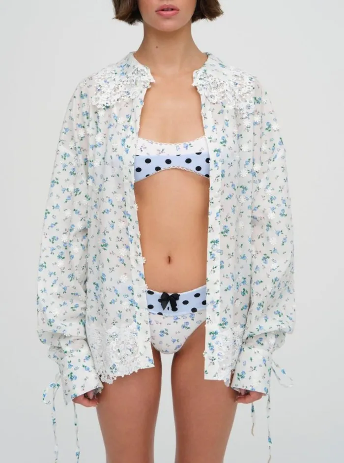 For Love and Lemons Swim Muna Coverup Shirt White 8211 Women