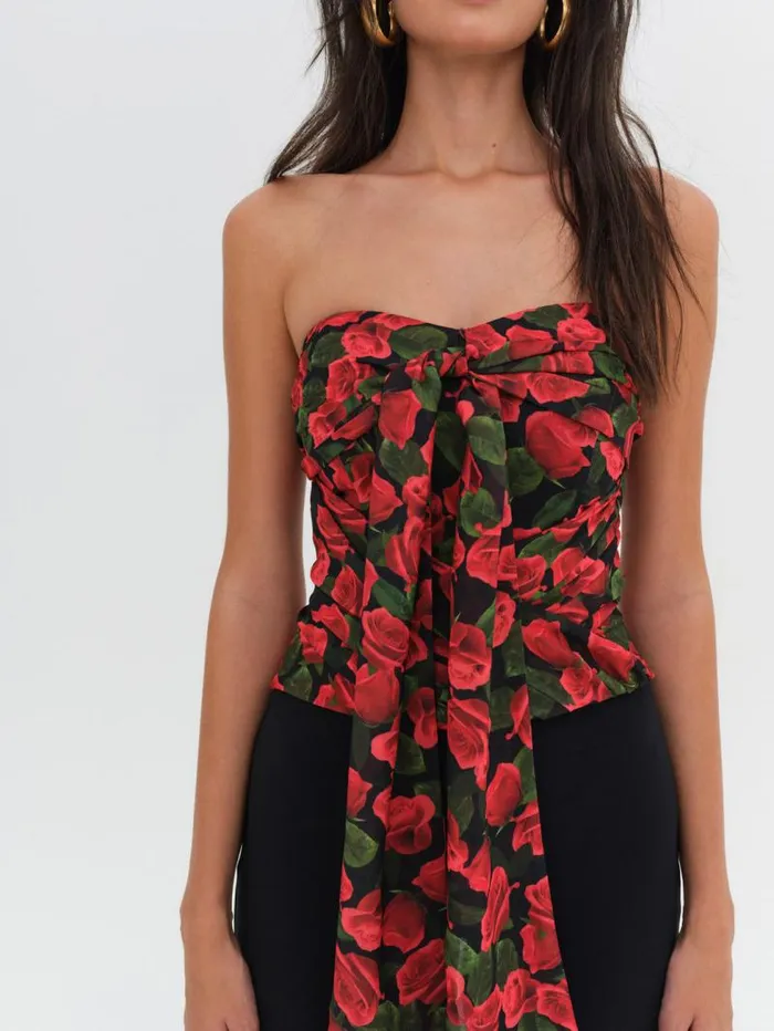For Love and Lemons Tops Abby Strapless Top Red 8211 Women For Love and Lemons Tops Abby Strapless Top Red 8211 Women