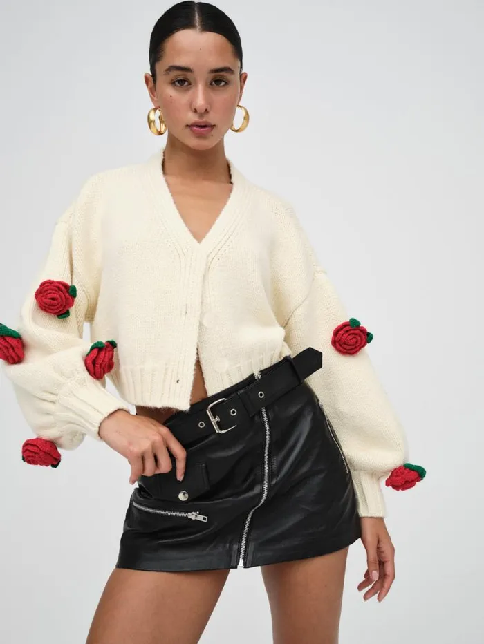 For Love and Lemons Tops Ellie Cardigan Ivory 8211 Women