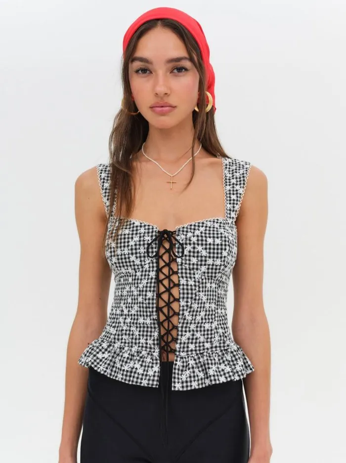 For Love and Lemons Tops Mimi Corset Top Black 8211 Women