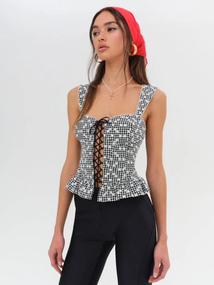 For Love and Lemons Tops Mimi Corset Top Black 8211 Women