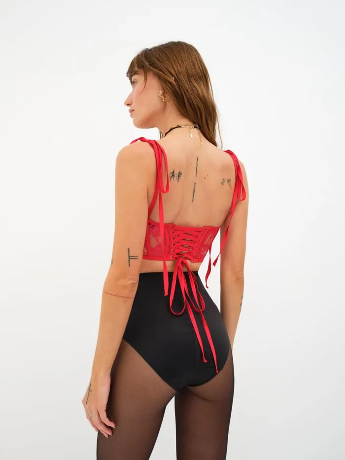 For Love and Lemons Tops Niala Bustier Top Red 8211 Women For Love and Lemons Tops Niala Bustier Top Red 8211 Women
