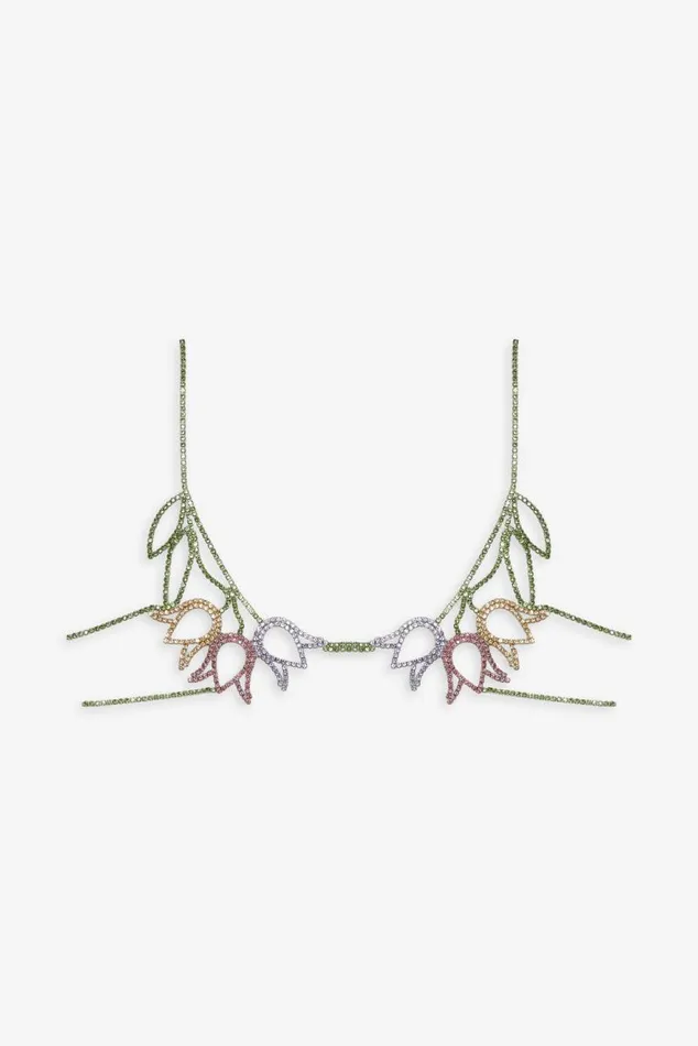 For Love and Lemons Tops Tulip Grid Rhinestone Bralette Green 8211 Women For Love and Lemons Tops Tulip Grid Rhinestone Bralette Green 8211 Women