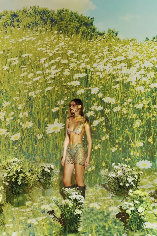 For Love and Lemons Tops Tulip Grid Rhinestone Bralette Green 8211 Women For Love and Lemons Tops Tulip Grid Rhinestone Bralette Green 8211 Women