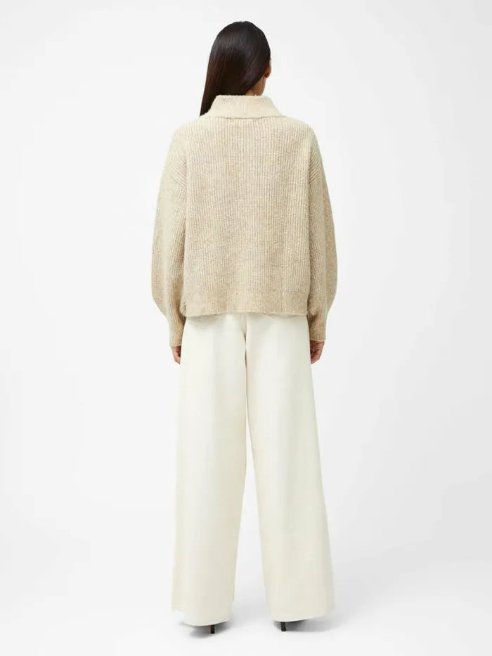 French Connection 14 Button Drop Shoulder Jumper Lgt Camel Mel Women Jumpers and Cardigans