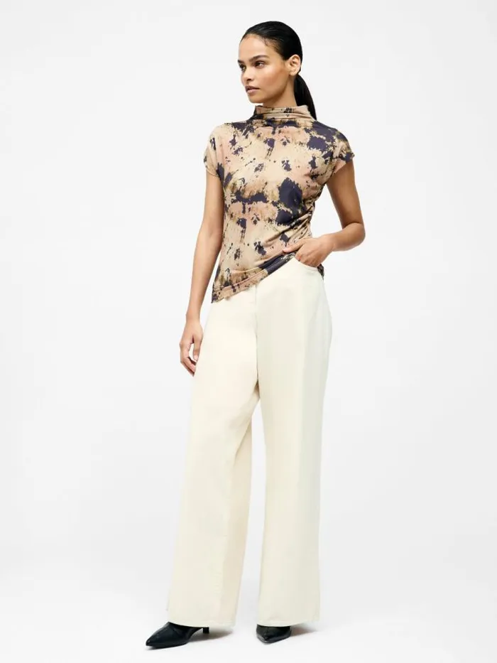French Connection Ava Ruched Top Mocha Mousse Women Tops