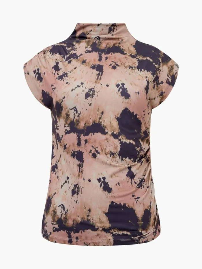 French Connection Ava Ruched Top Mocha Mousse Women Tops