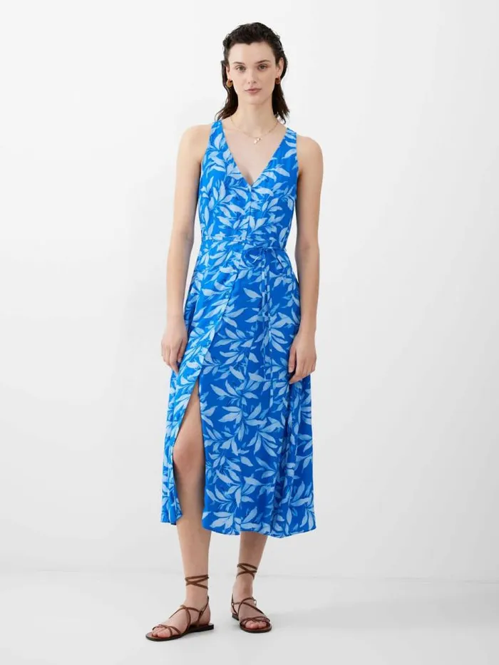 French Connection Avalina Delphine Midi Dress Blue Sea Star Women Dresses