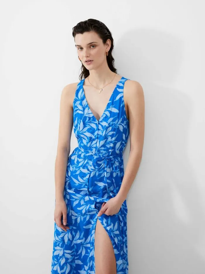 French Connection Avalina Delphine Midi Dress Blue Sea Star Women Dresses