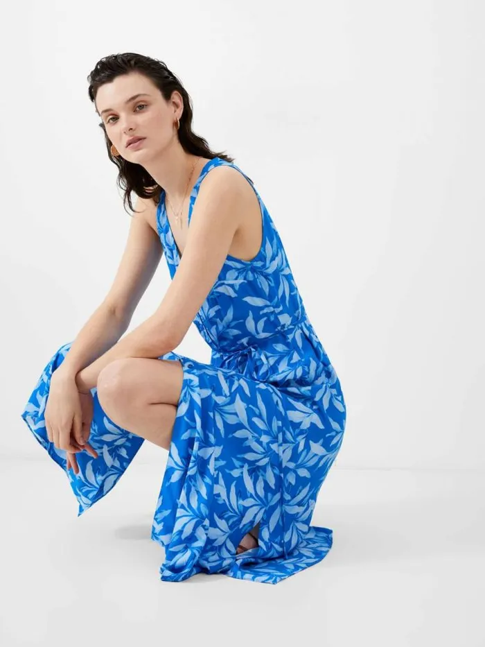French Connection Avalina Delphine Midi Dress Blue Sea Star Women Dresses