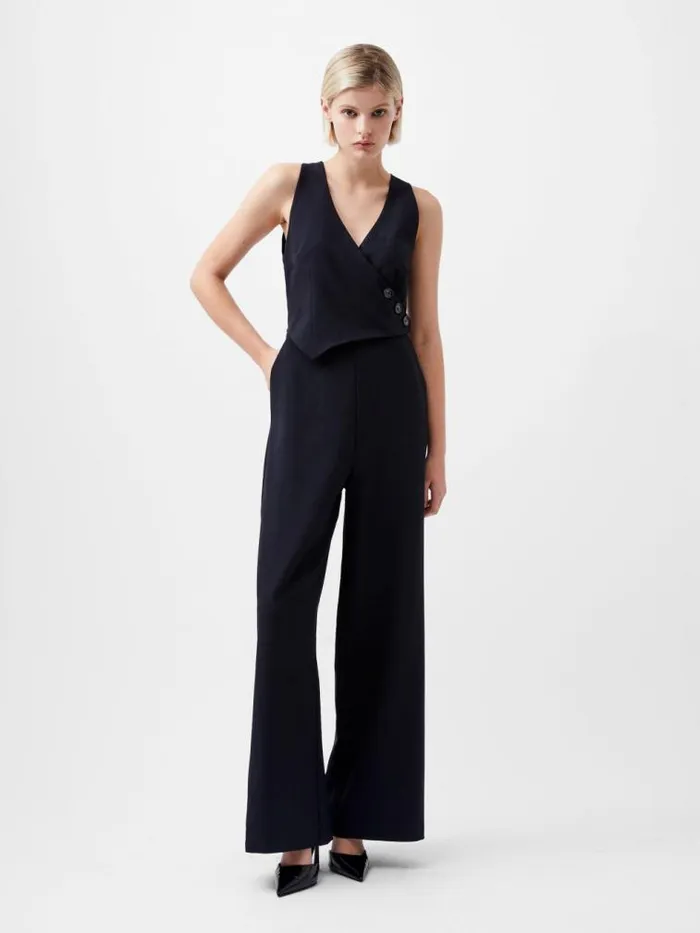 French Connection Azra Twill Jumpsuit Blackout Women Jumpsuits and Playsuits