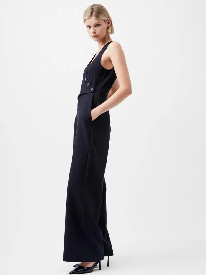 French Connection Azra Twill Jumpsuit Blackout Women Jumpsuits and Playsuits