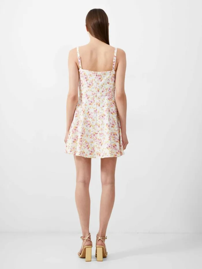 French Connection Benedetta Whisper Mini Dress Summer Whiteapricot Women Dresses