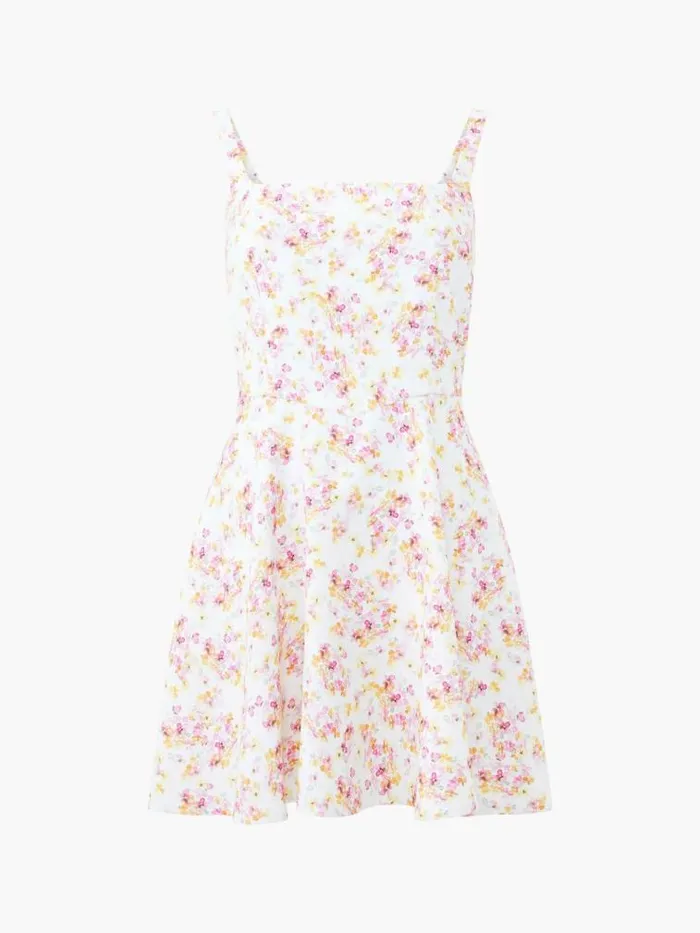 French Connection Benedetta Whisper Mini Dress Summer Whiteapricot Women Dresses