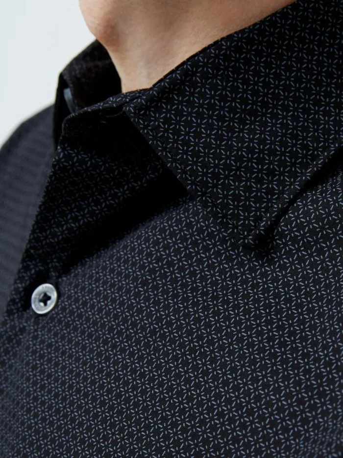 French Connection Classic Collar Printed Shirt Black Print Men Shirts