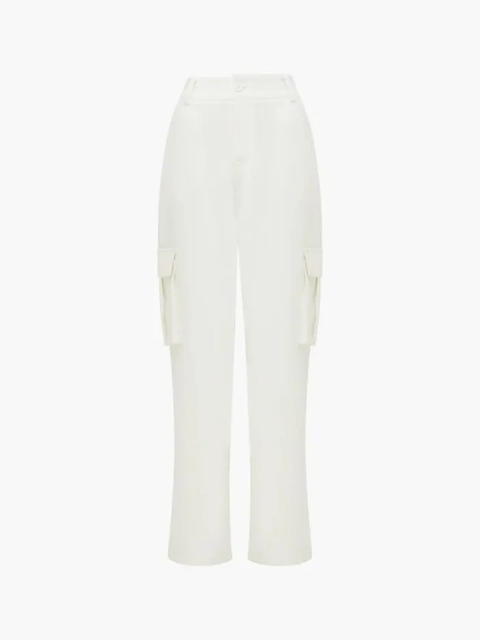 French Connection Combat Trousers Summer White Women Trousers