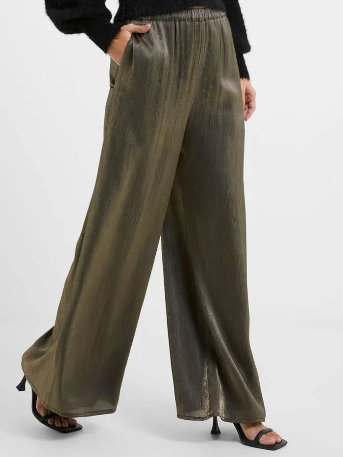 French Connection Dafne Shine Wide Leg Trousers Shine Women Trousers