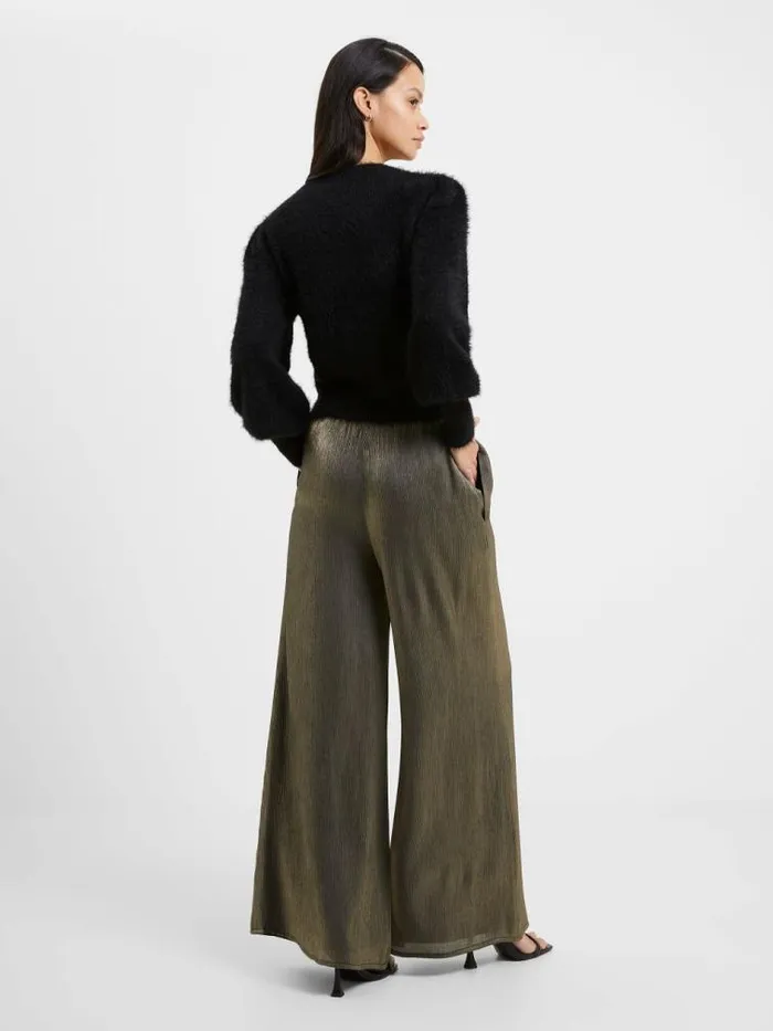 French Connection Dafne Shine Wide Leg Trousers Shine Women Trousers