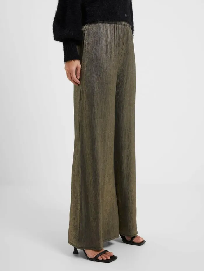 French Connection Dafne Shine Wide Leg Trousers Shine Women Trousers