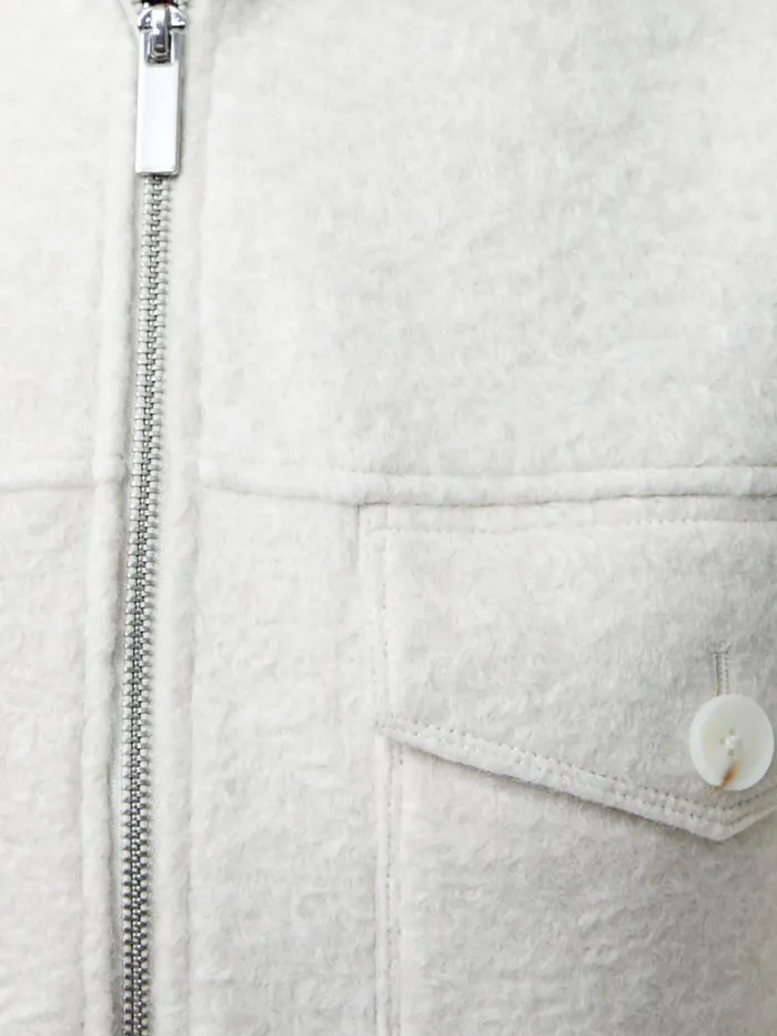 French Connection Dover Boucle Jacket Cream Women Coats and Jackets