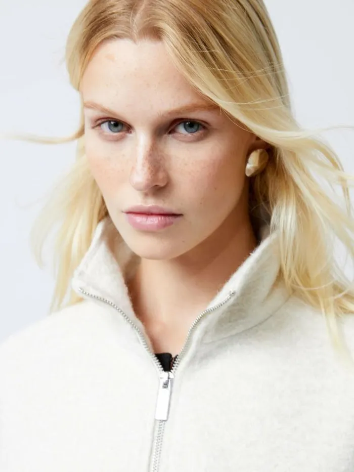 French Connection Dover Boucle Jacket Cream Women Coats and Jackets