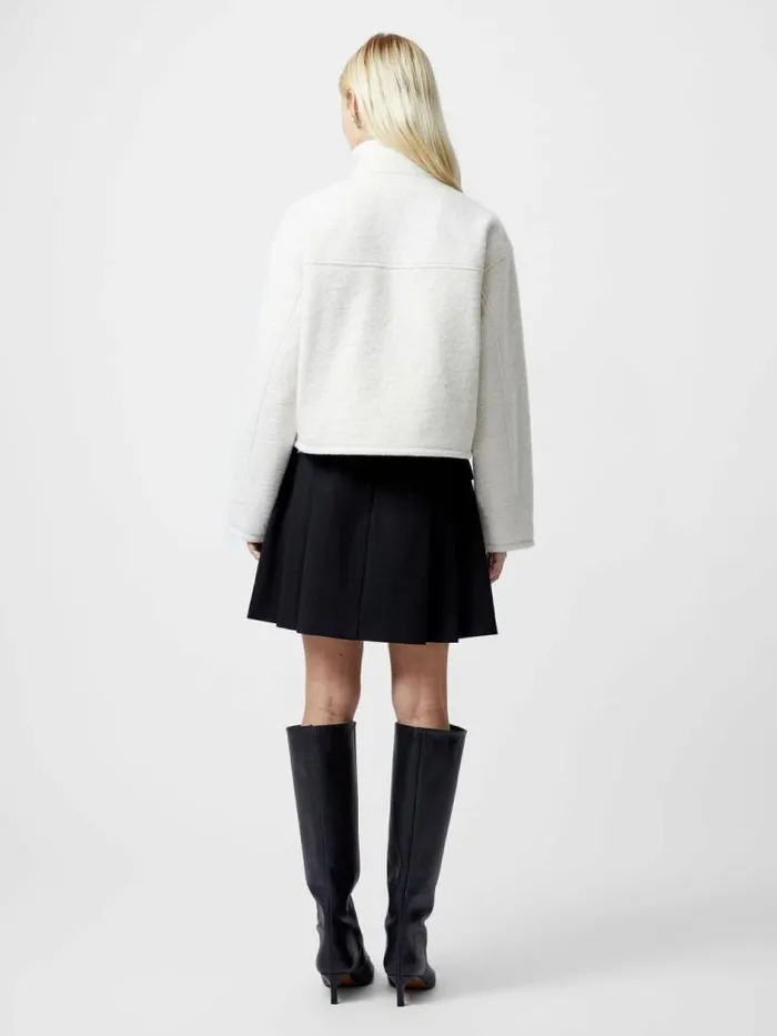French Connection Dover Boucle Jacket Cream Women Coats and Jackets