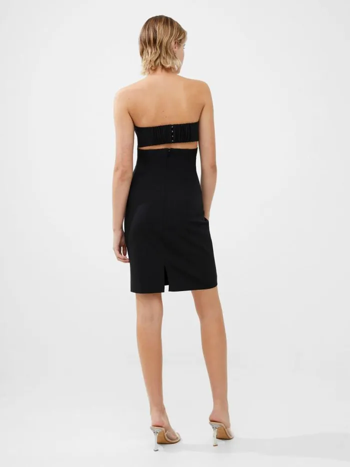 French Connection Echo Crepe Mini Dress Blackout Women Dresses