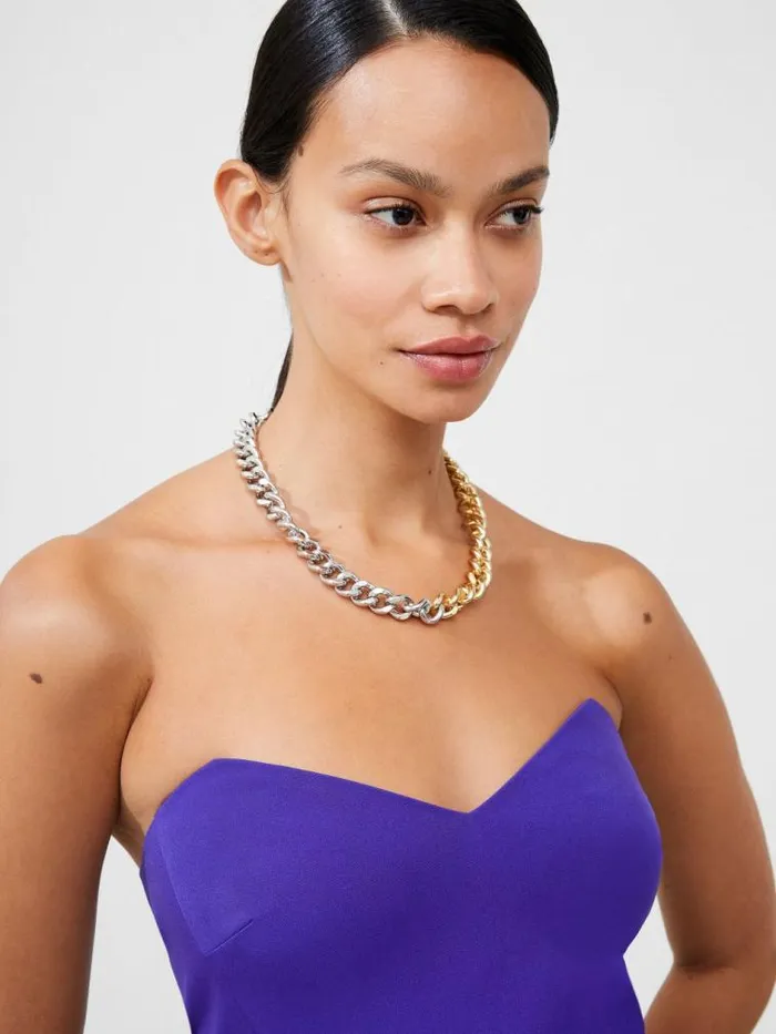French Connection Echo Crepe Mini Dress Cobalt Violet Women Dresses