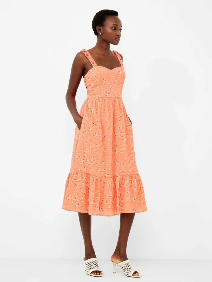 French Connection Erin Gretta Dress Coral Multi Women Dresses
