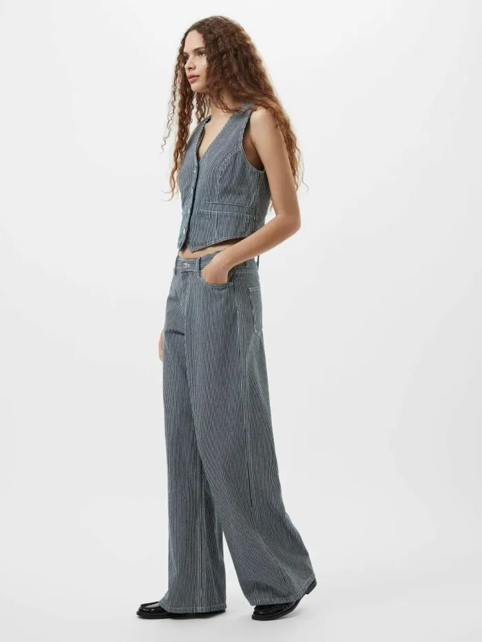 French Connection Everett Stripe Denim Wide Fit Jeans Indigowhite Denim Women Trousers French Connection Everett Stripe Denim Wide Fit Jeans Indigowhite Denim Women Trousers