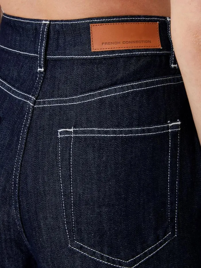 French Connection Finley Denim Wide Leg Jeans 32 Inch Clean Indigo Women Trousers
